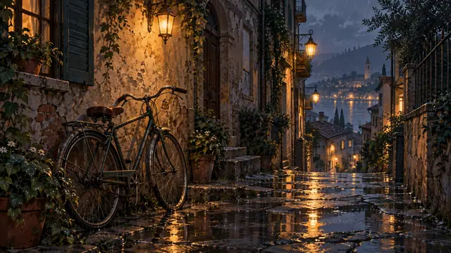 Bike Rainy Alley