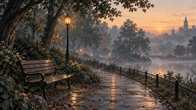Foggy Park Bench